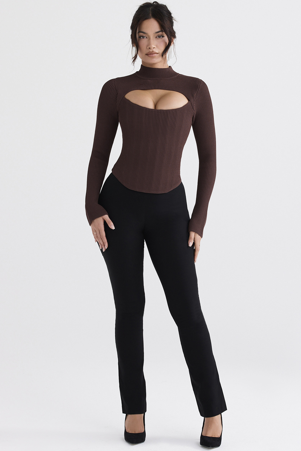 Georgina Cocoa Knitted Corset - luluinthesky