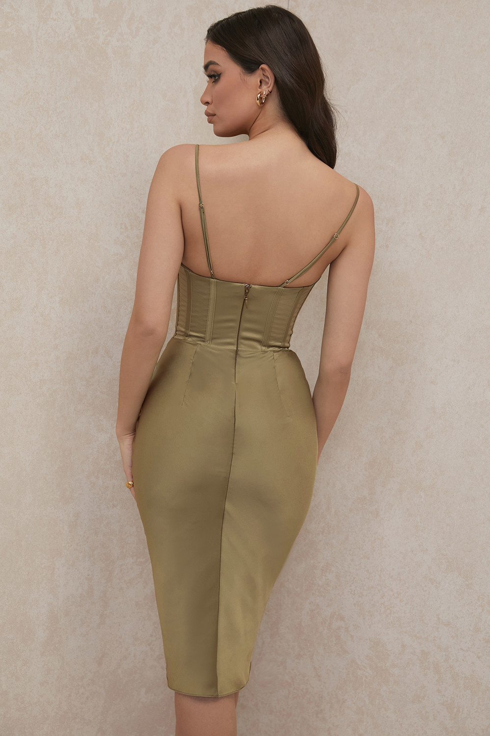 Myrna Olive Corset Slip Dress - luluinthesky