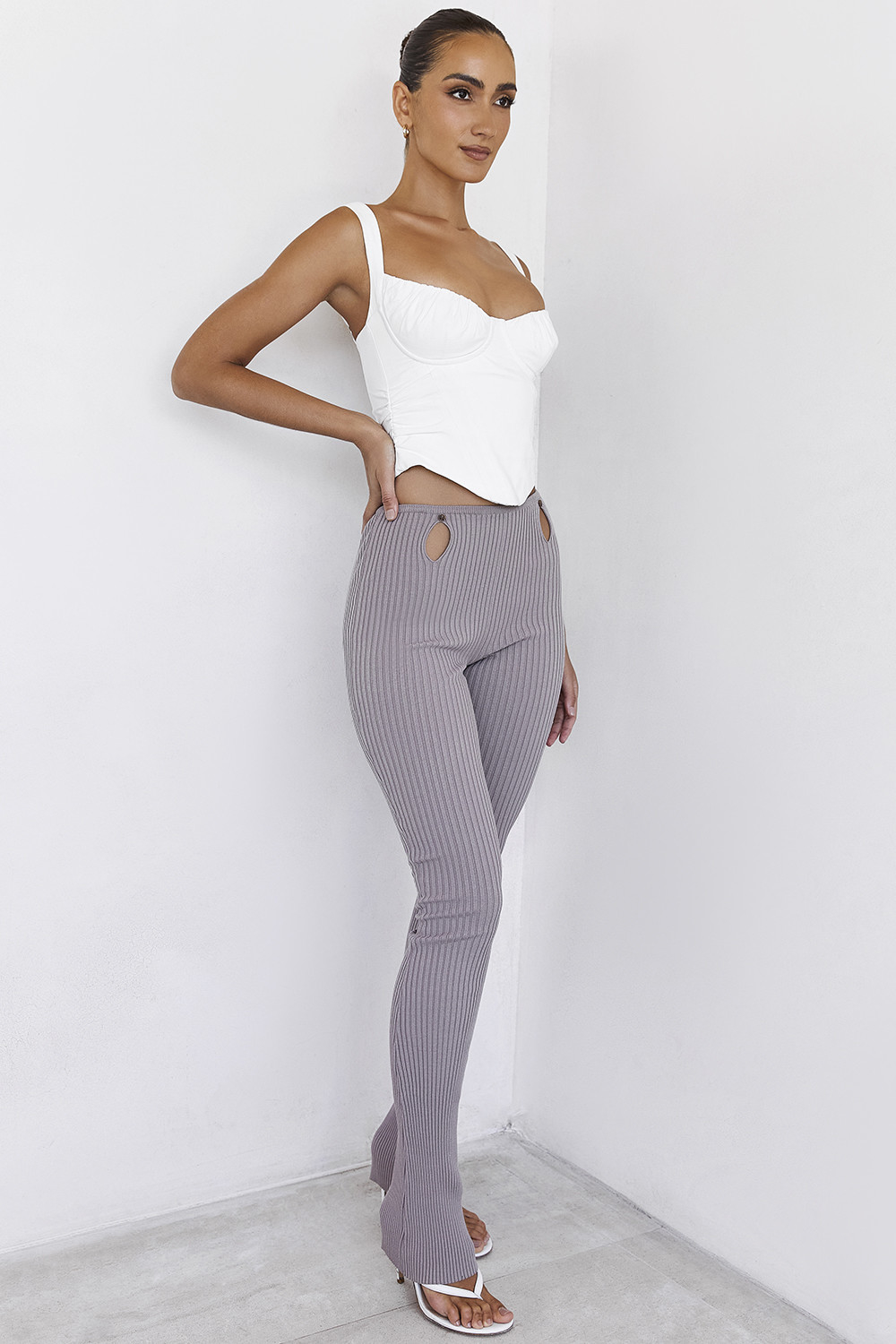 OverloadMistress Rocks  Mushroom Ribbed Knit Trousers - SALE - luluinthesky