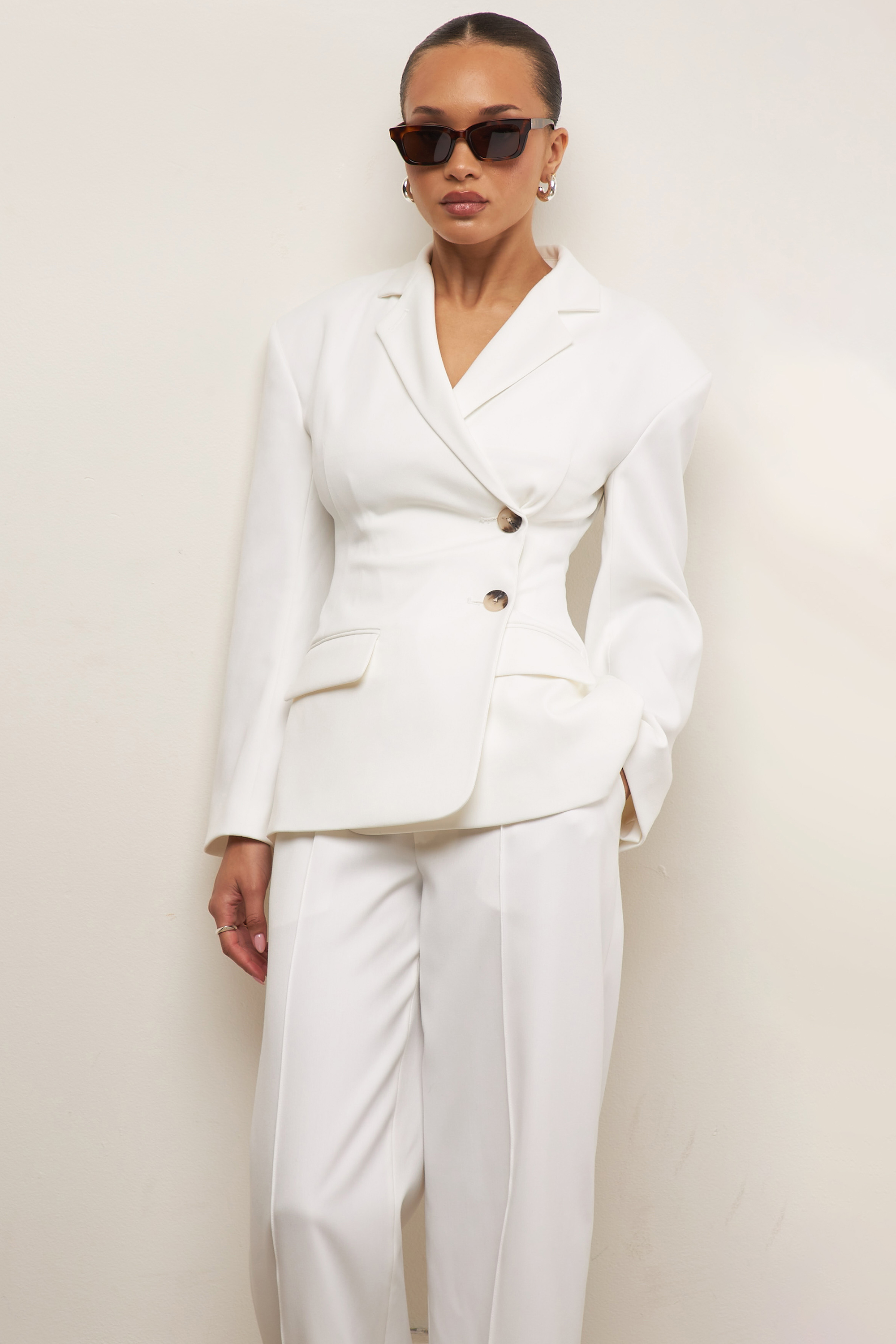 Hudson White Hourglass Blazer - luluinthesky