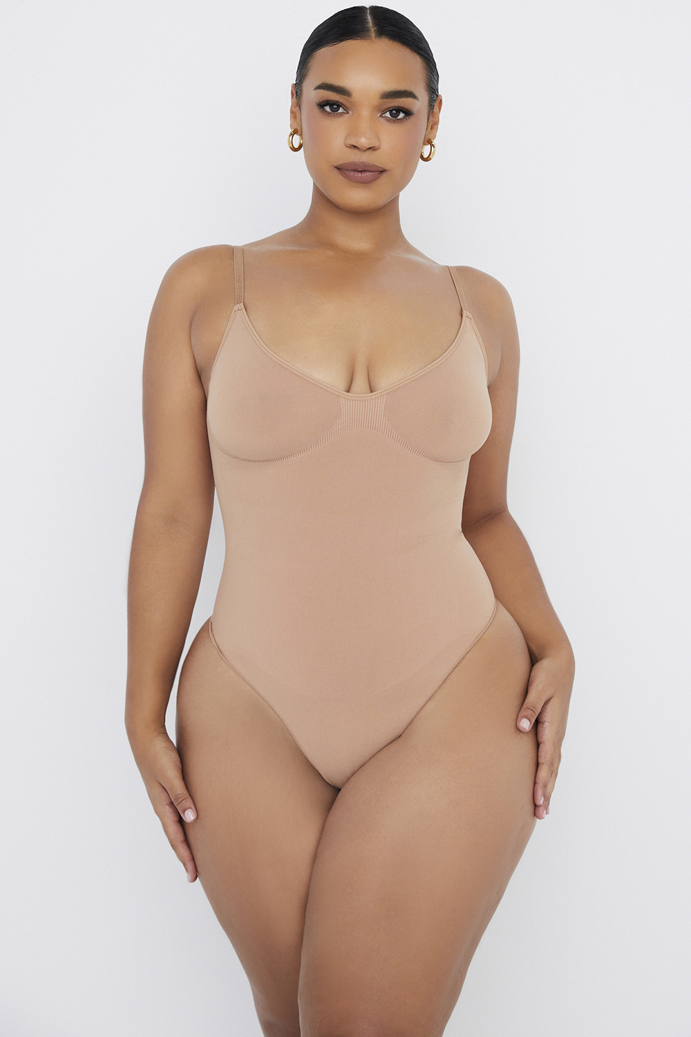 Sculpting Thong Bodysuit Cafe Au Lait - luluinthesky