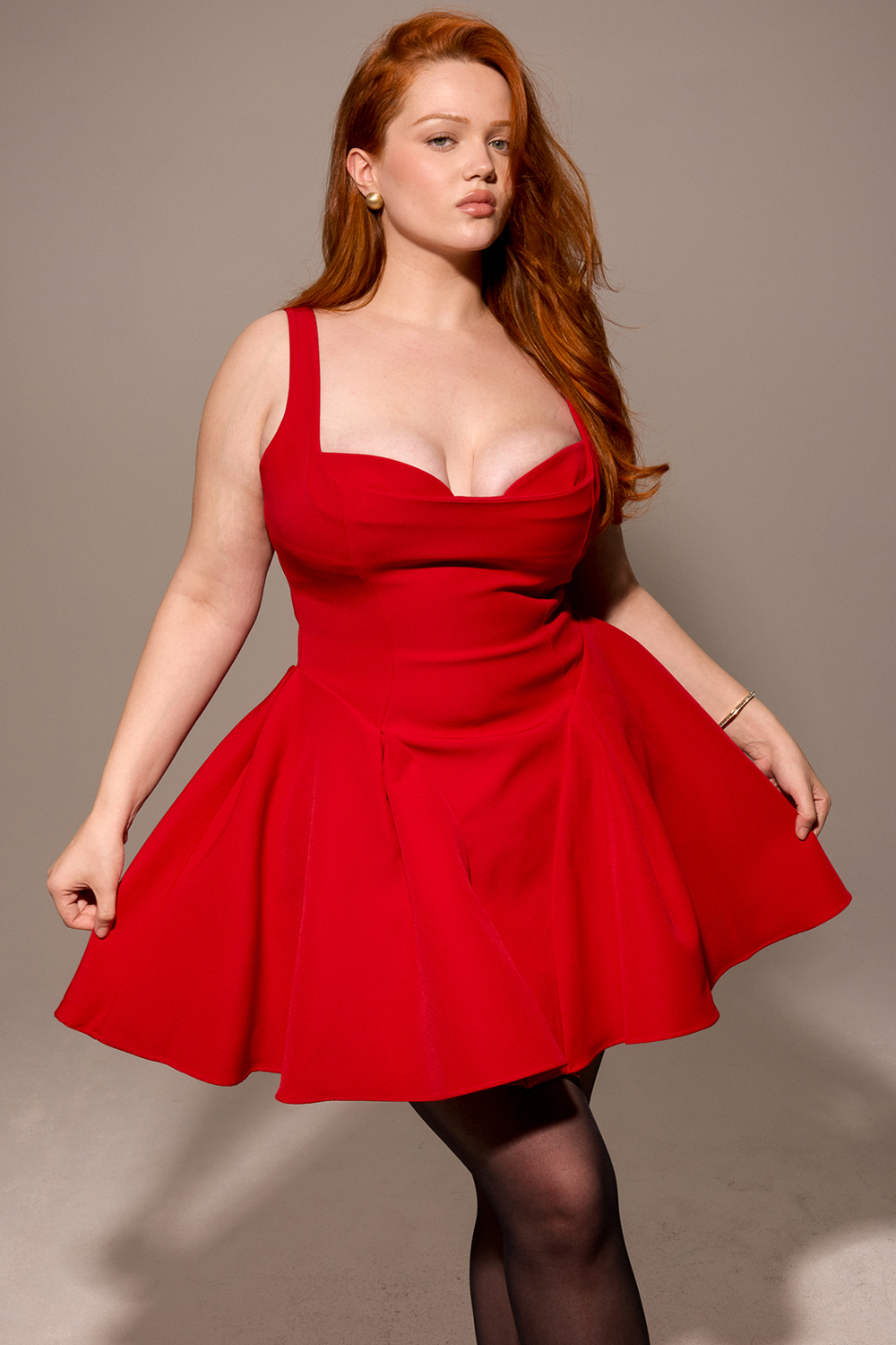 Bunny Holly Red Crepe Mini Dress - luluinthesky