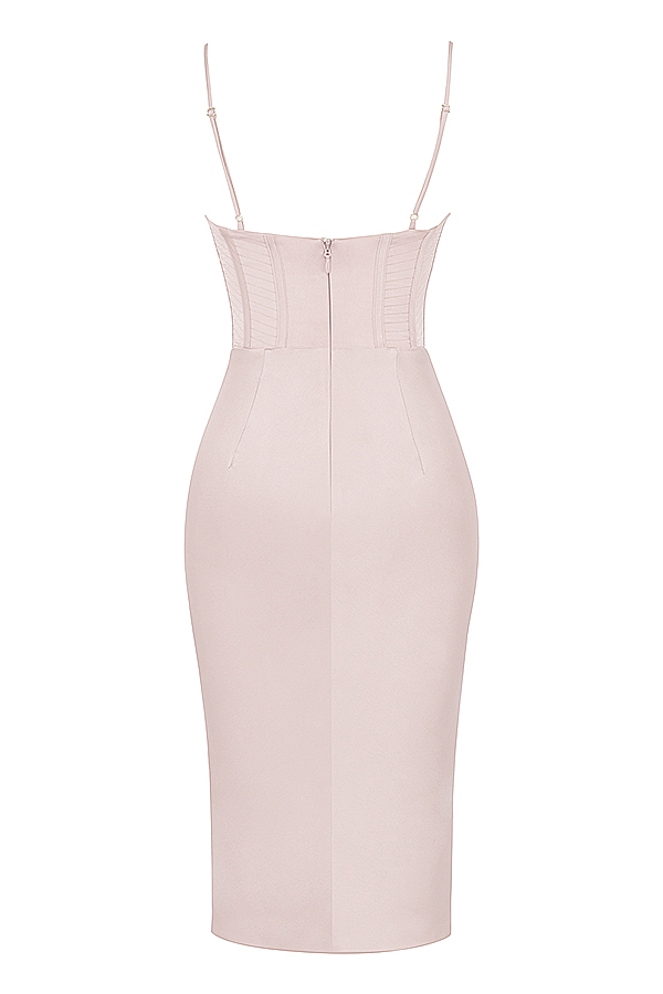 Myrna Crystal Satin Corset Midi Dress - luluinthesky