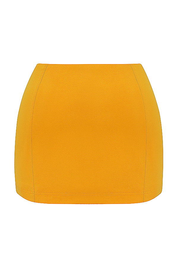 Nisha Tangerine Sculpting Mini Skirt - luluinthesky