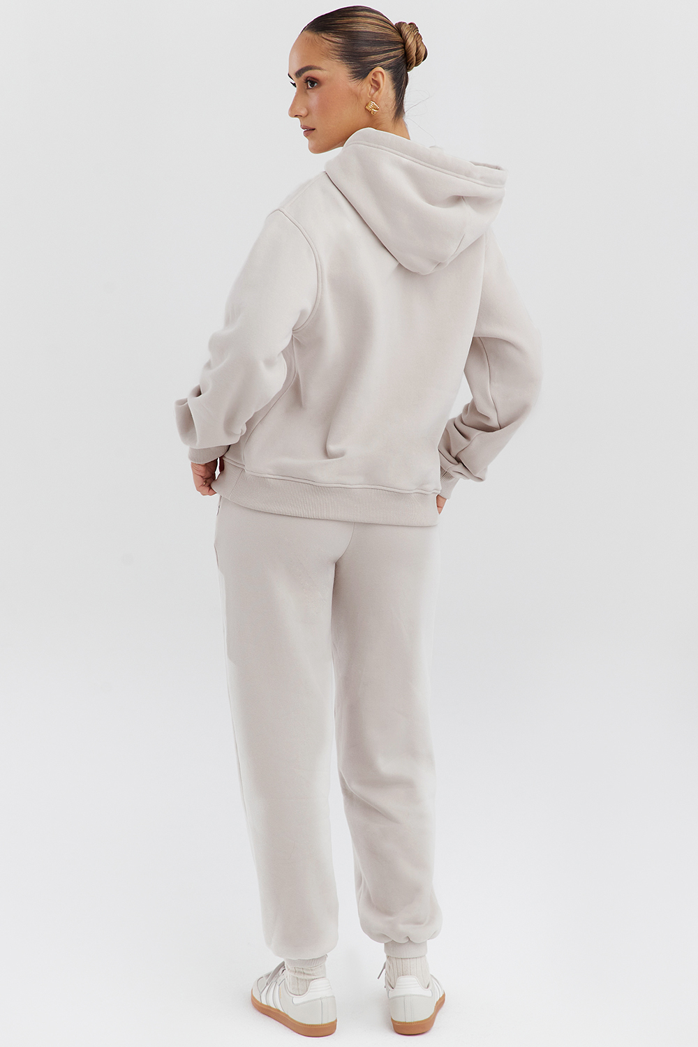 Mirage Cloud Cotton Fleece-Back Zip Through Hoodie - luluinthesky
