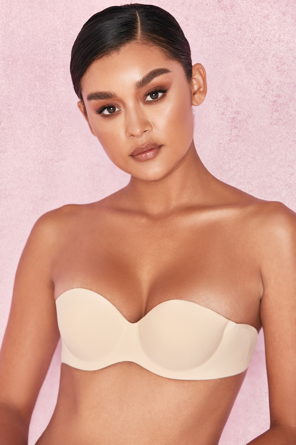 Strapless Backless Moulded Sticky Bra - Beige - luluinthesky