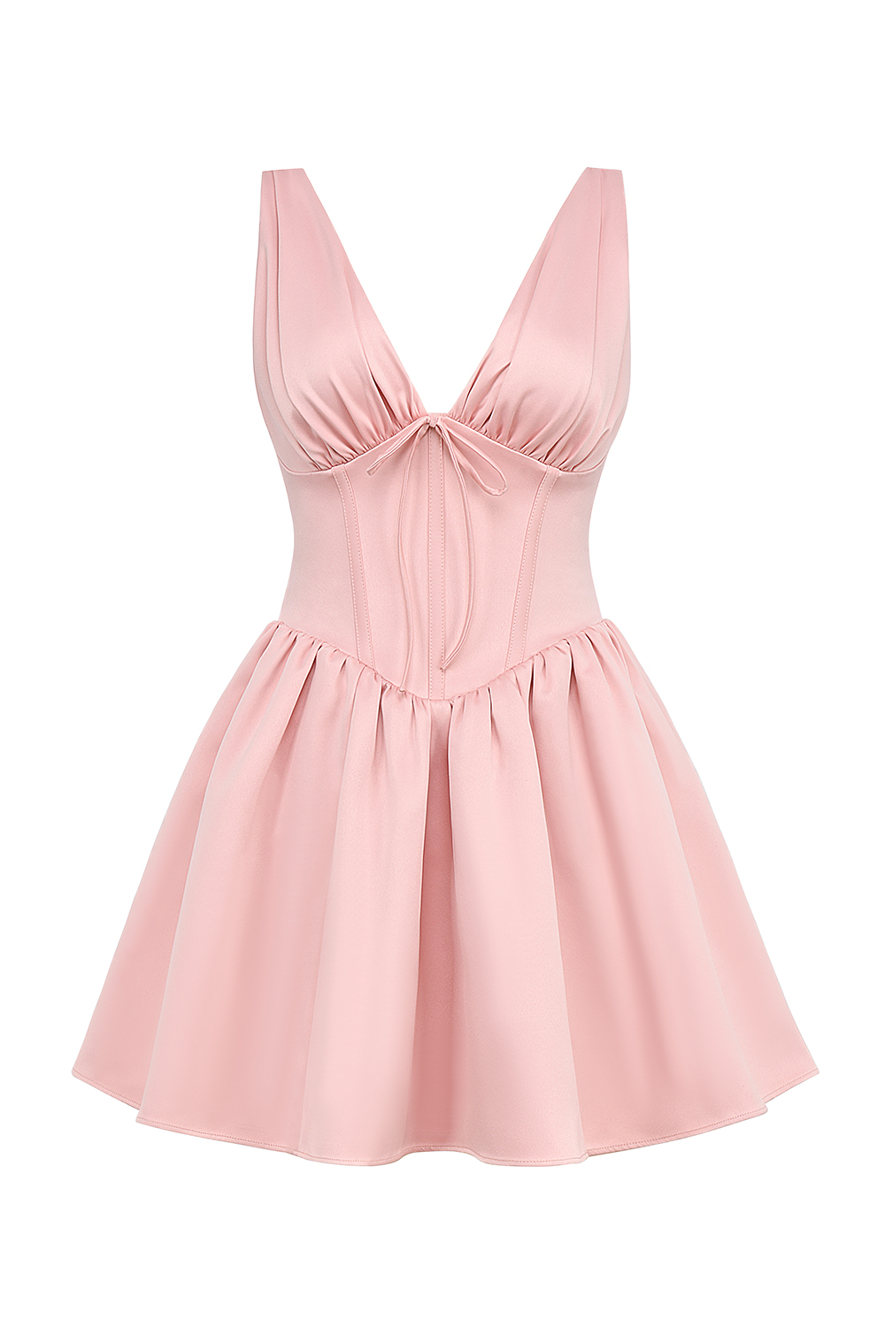 Emmeliette Powder Pink Satin Mini Dress - SALE - luluinthesky