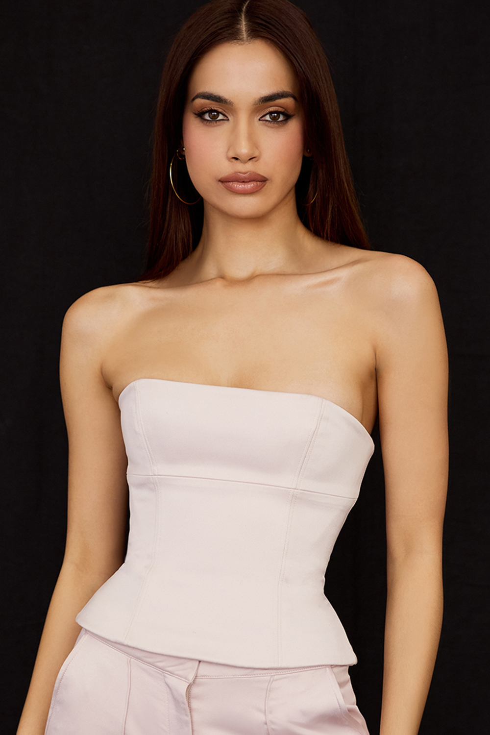 Angelica Crystal Satin Strapless Corset - luluinthesky