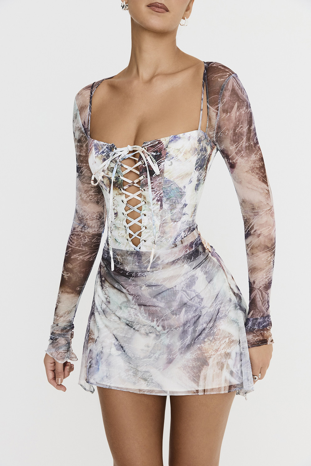 Mistress Rocks Printed Lace Up Mini Dress - SALE - luluinthesky