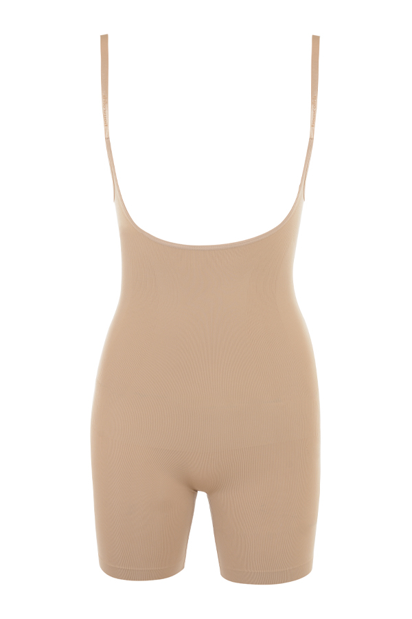Mid Thigh Sculpting Bodysuit Almond - luluinthesky