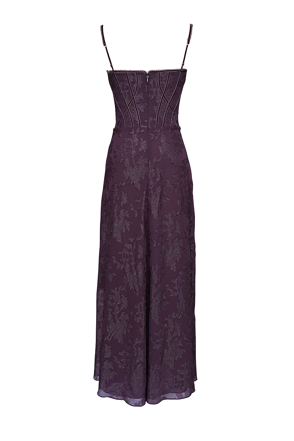 Esme Grape Lurex Chiffon Maxi Dress - luluinthesky