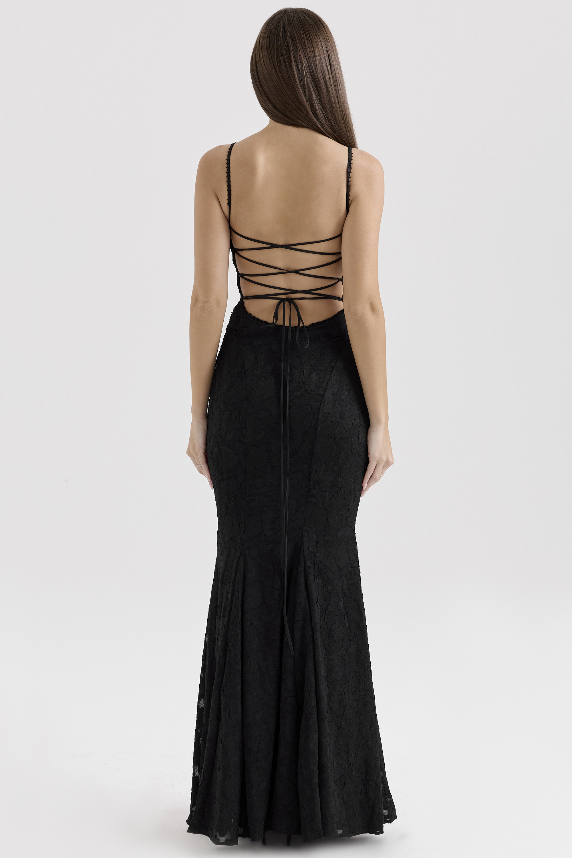 Joan Black Lace Maxi Dress - luluinthesky