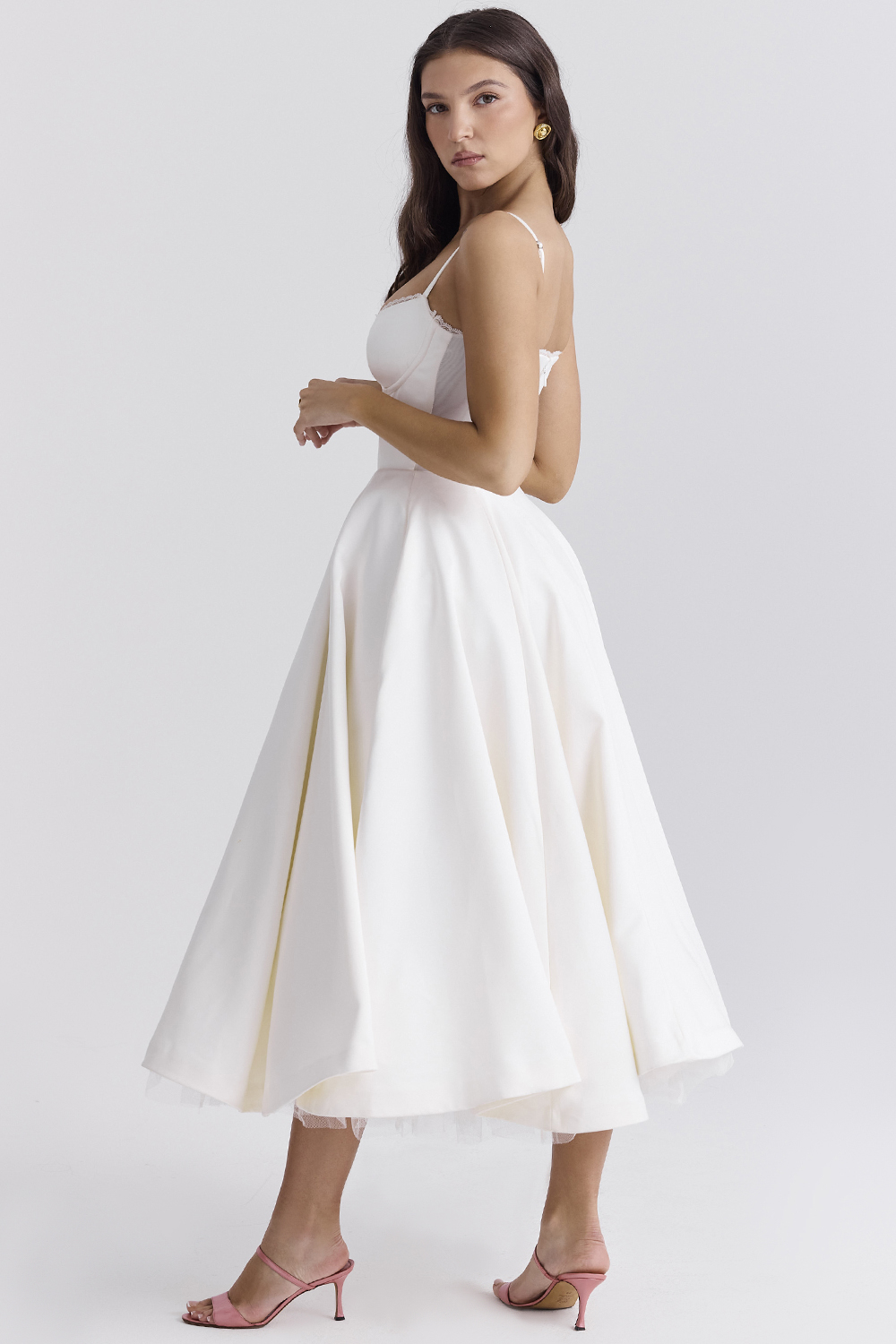 Mademoiselle White Tulle Midi Dress - luluinthesky