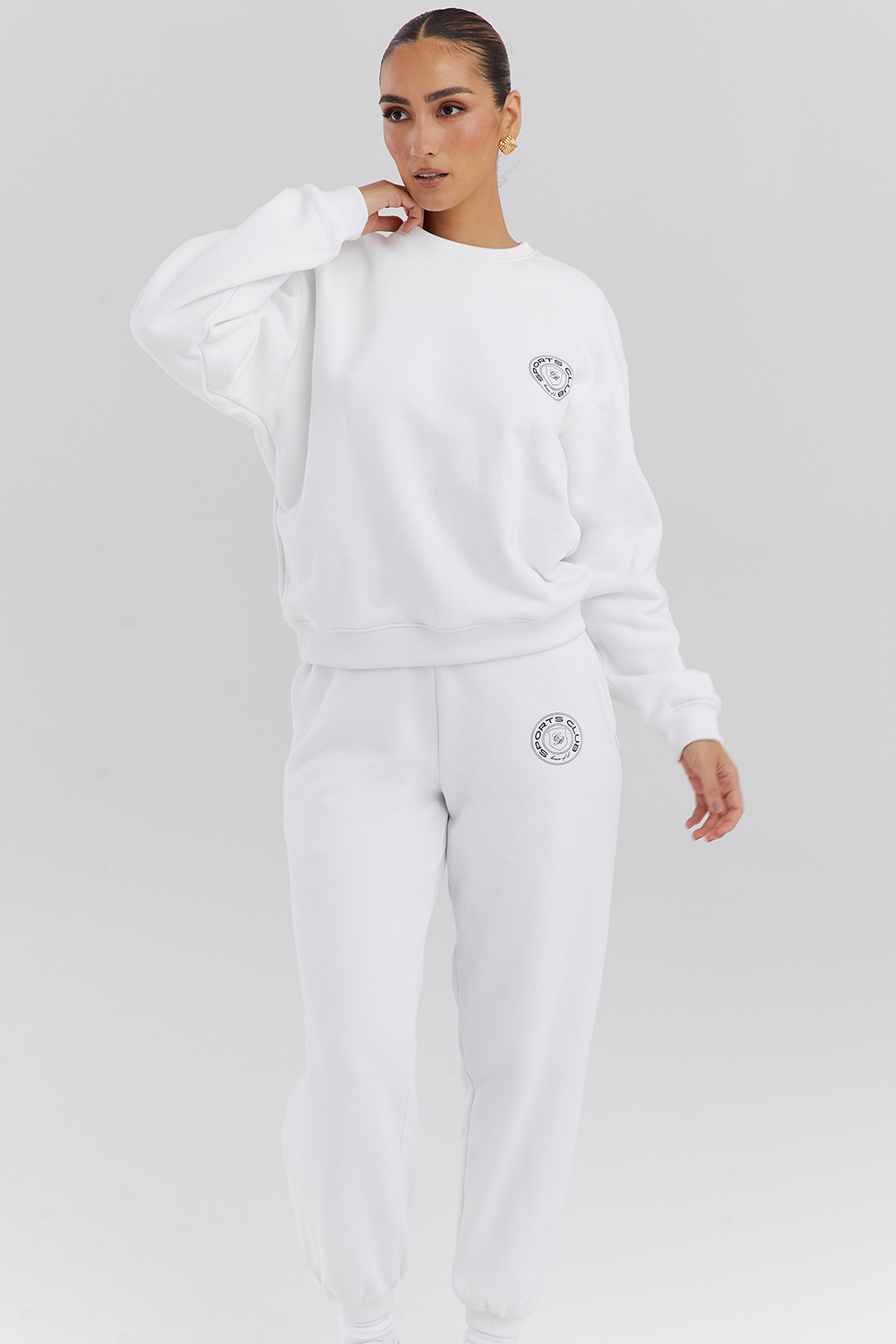 Haze White Crew Neck Sweatshirt - luluinthesky