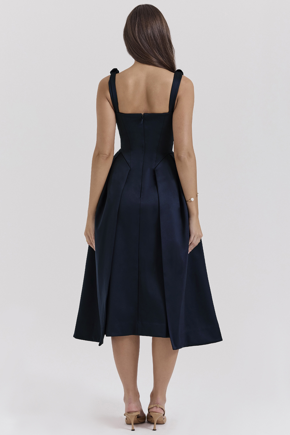 Paloma Midnight Twist Strap Satin Midi Dress - SALE - luluinthesky