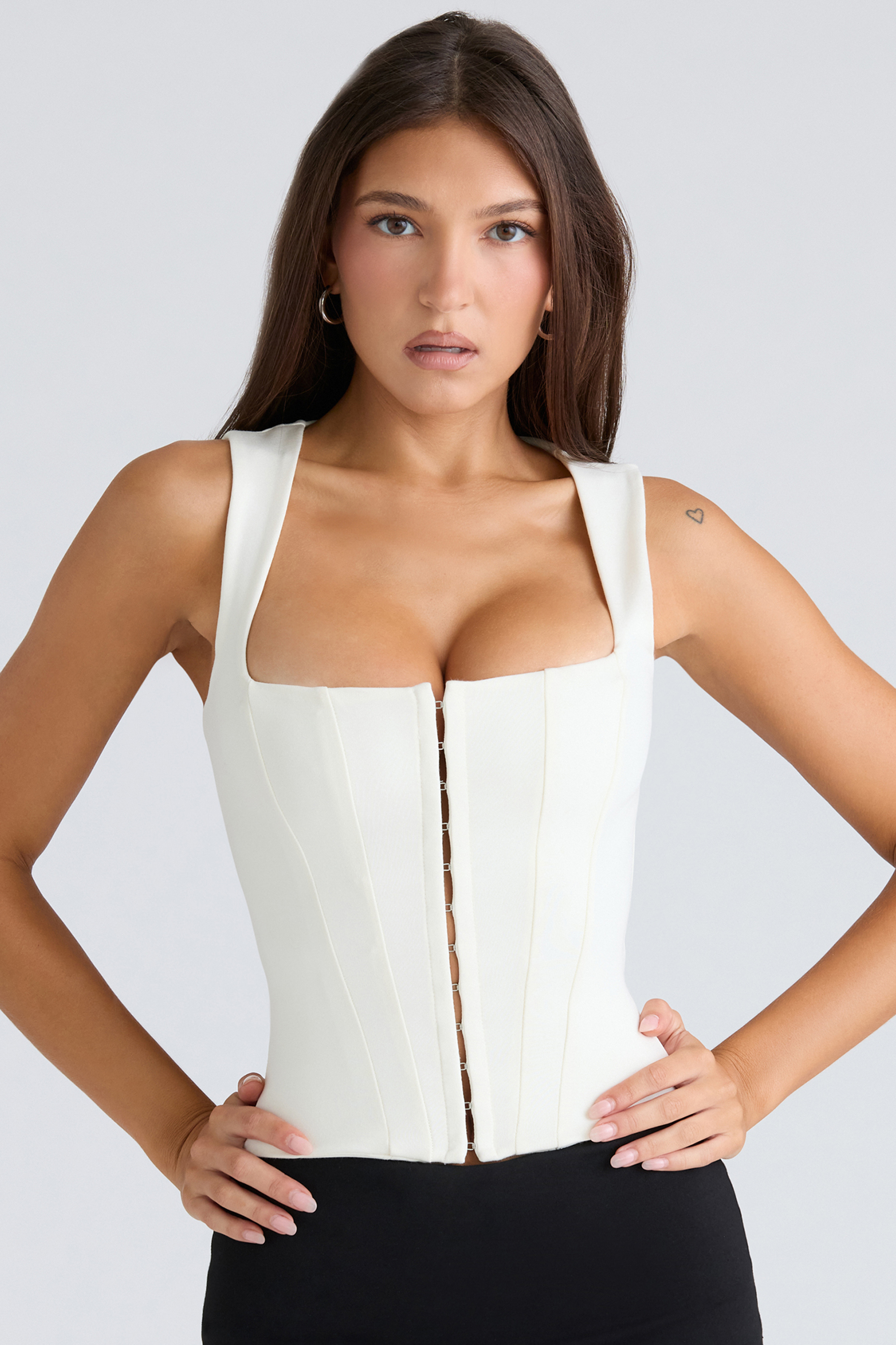 The Balconette Ivory Fitted Corset Top - luluinthesky