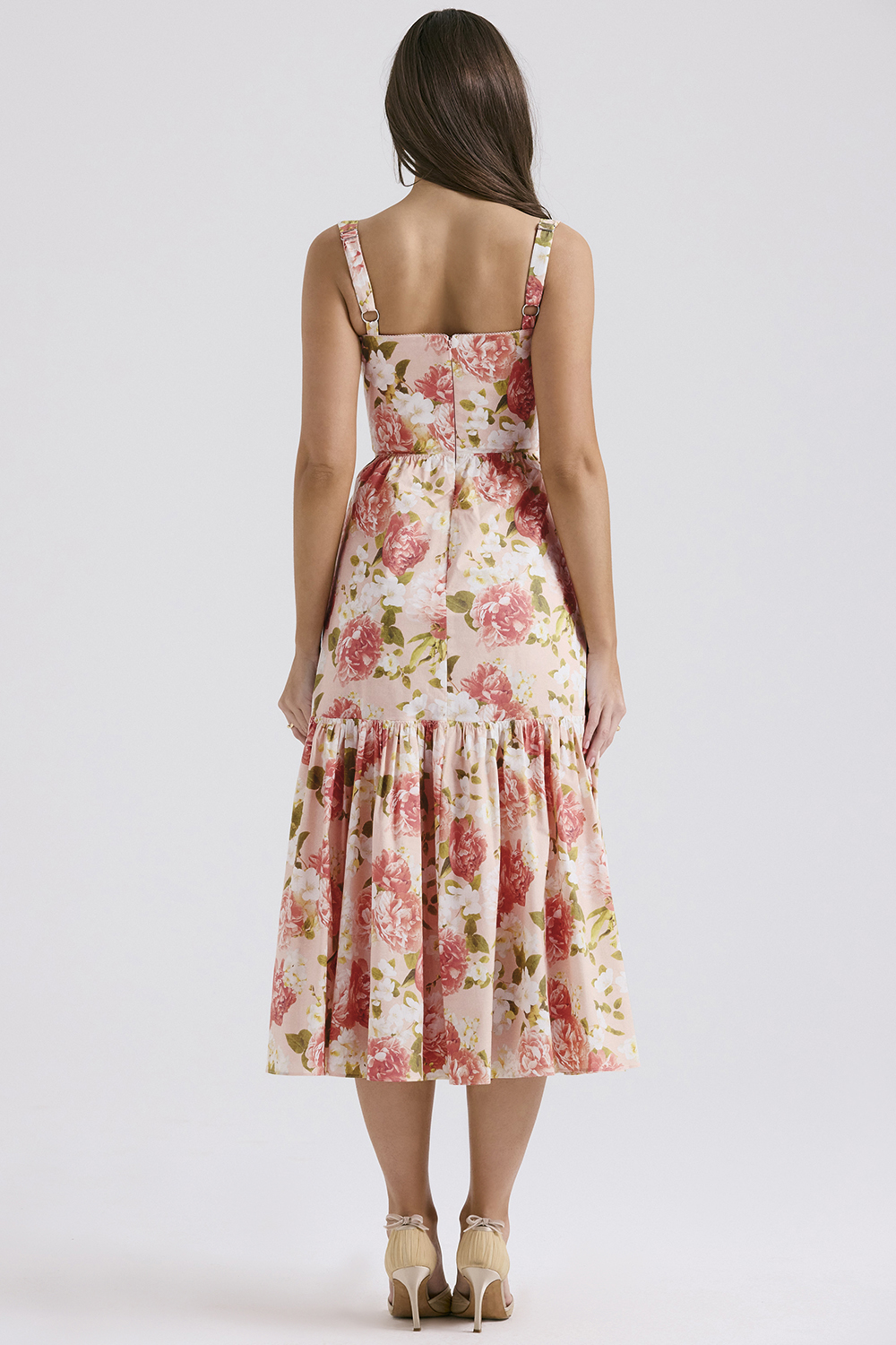 Elia Pink Peony Print Cotton Midi Sundress - luluinthesky