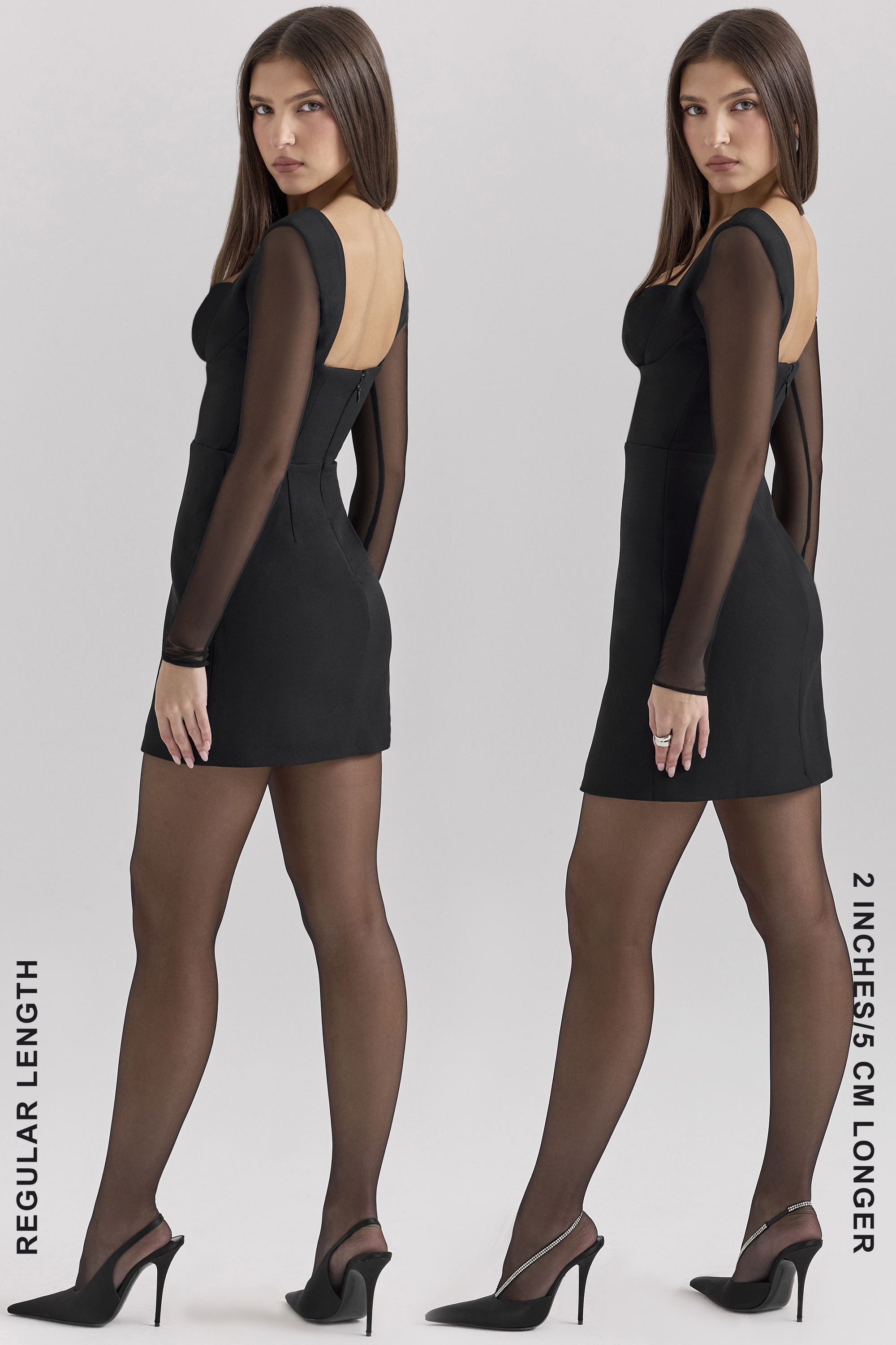 Angelie Black Stretch Crepe Plunge Mini Dress - luluinthesky