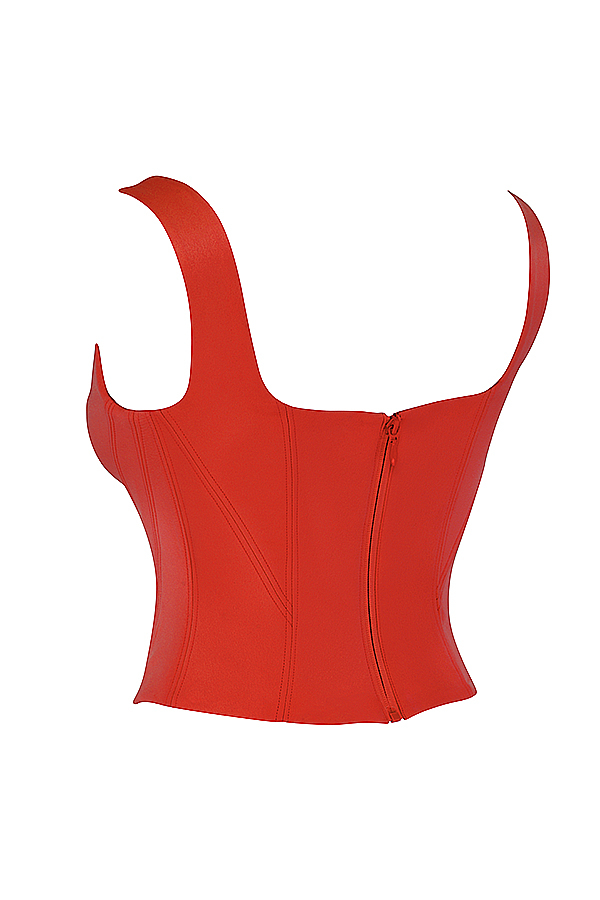 Rafa Scarlet Satin Longline Corset - luluinthesky