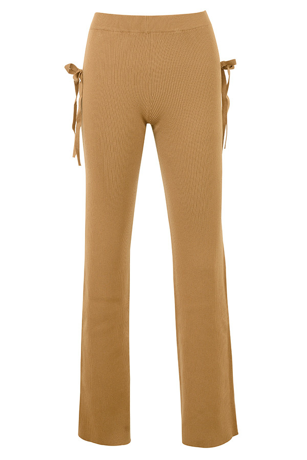 Mistress Rocks Camel Ribbed Knit Trousers - SALE - luluinthesky