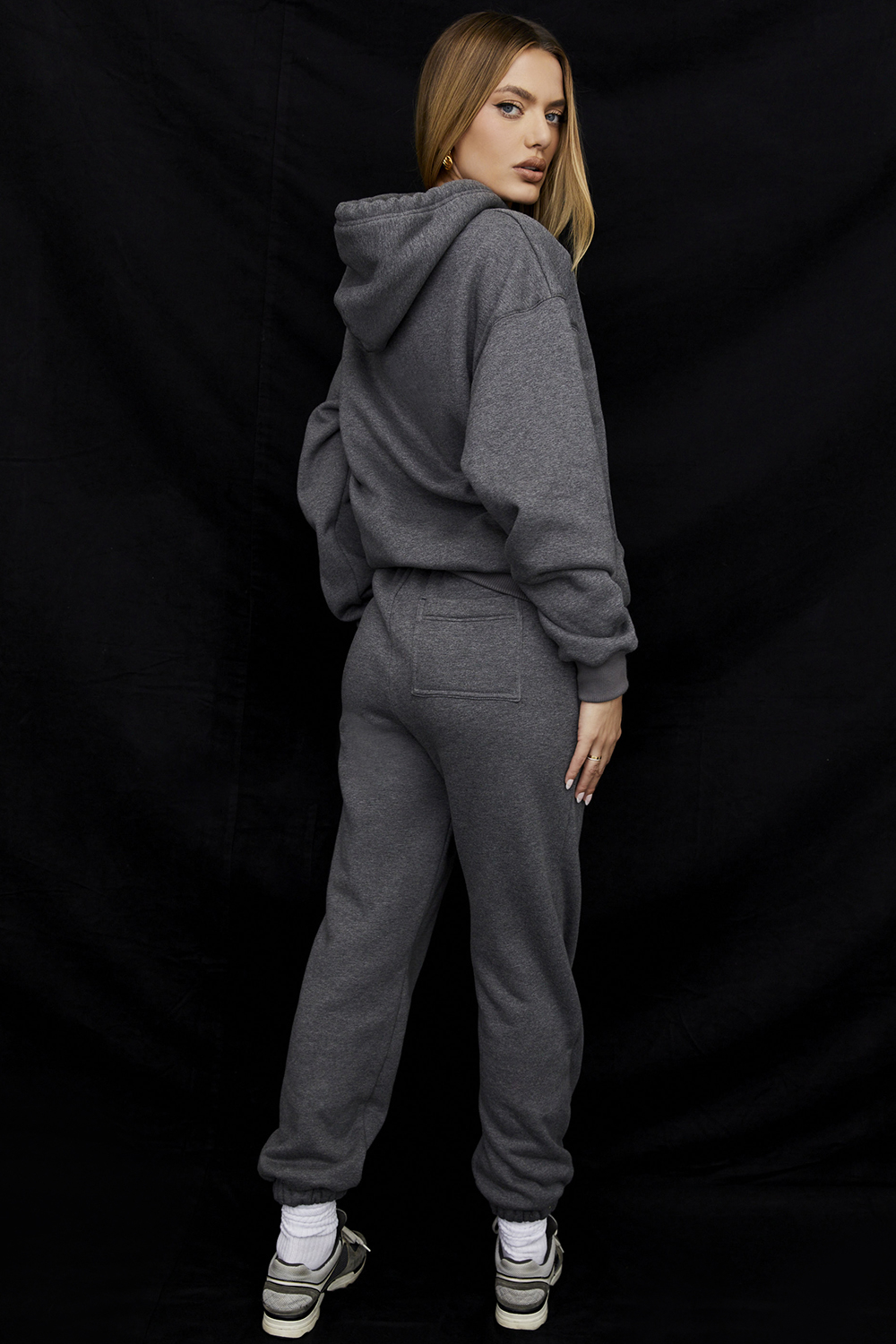 Sky Dark Grey Fleece Back Jogging Trousers - luluinthesky