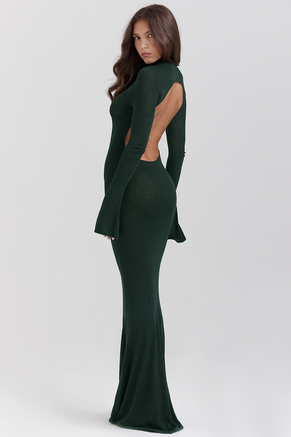 Sancha Forest Green Knit Maxi Dress - luluinthesky