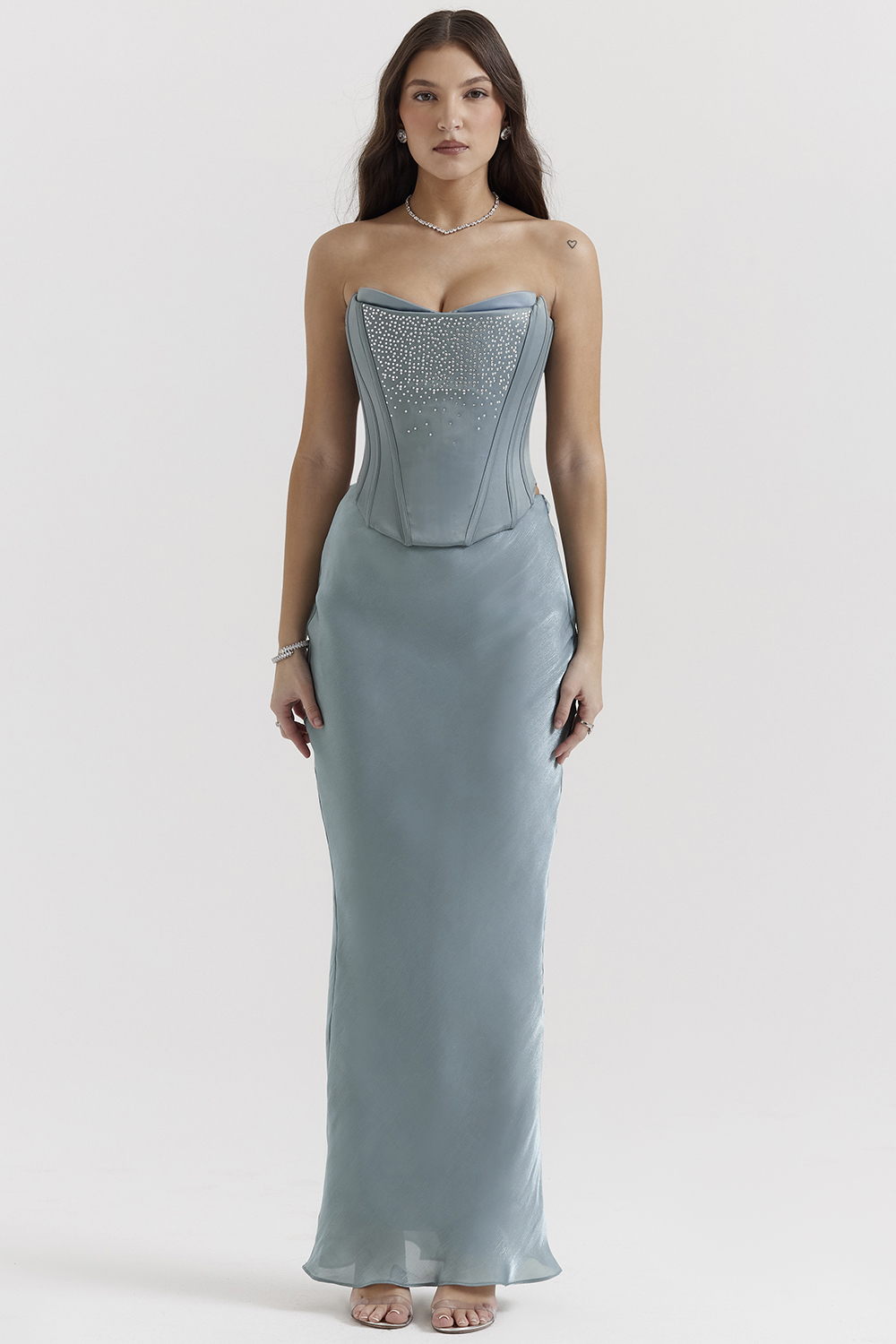 Amadi Cool Blue Floor Length Maxi Skirt - luluinthesky