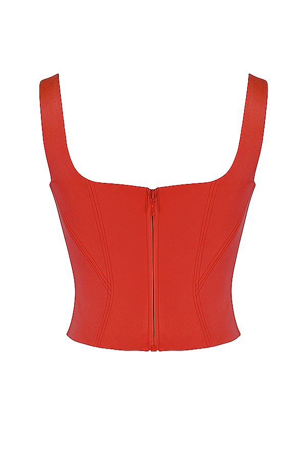 Rafa Scarlet Satin Longline Corset - luluinthesky