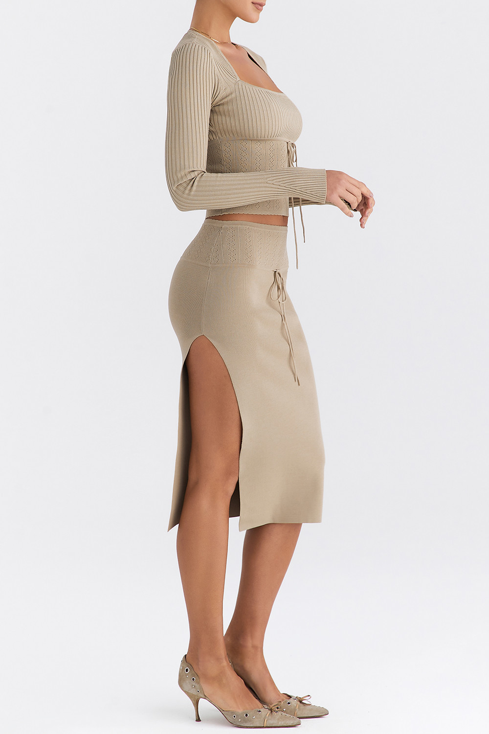 Mistress Rocks Gravel Knit Midi Skirt - SALE - luluinthesky