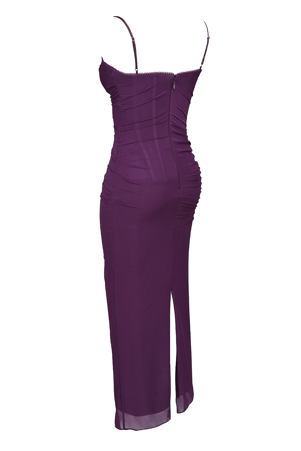 Nalini Grape Mesh Corset Maxi Dress - luluinthesky
