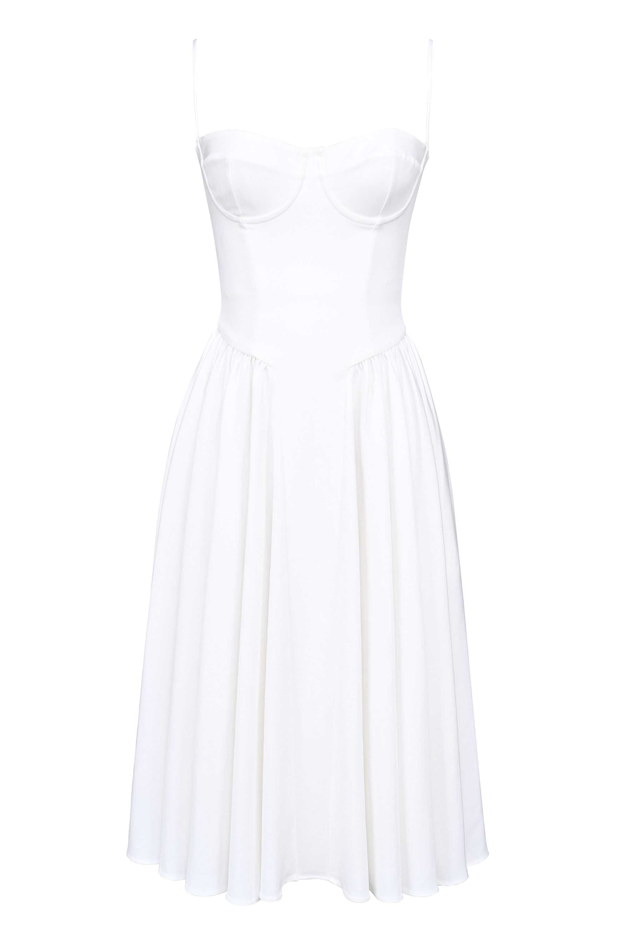 Samaria White Corset Midi Dress - luluinthesky