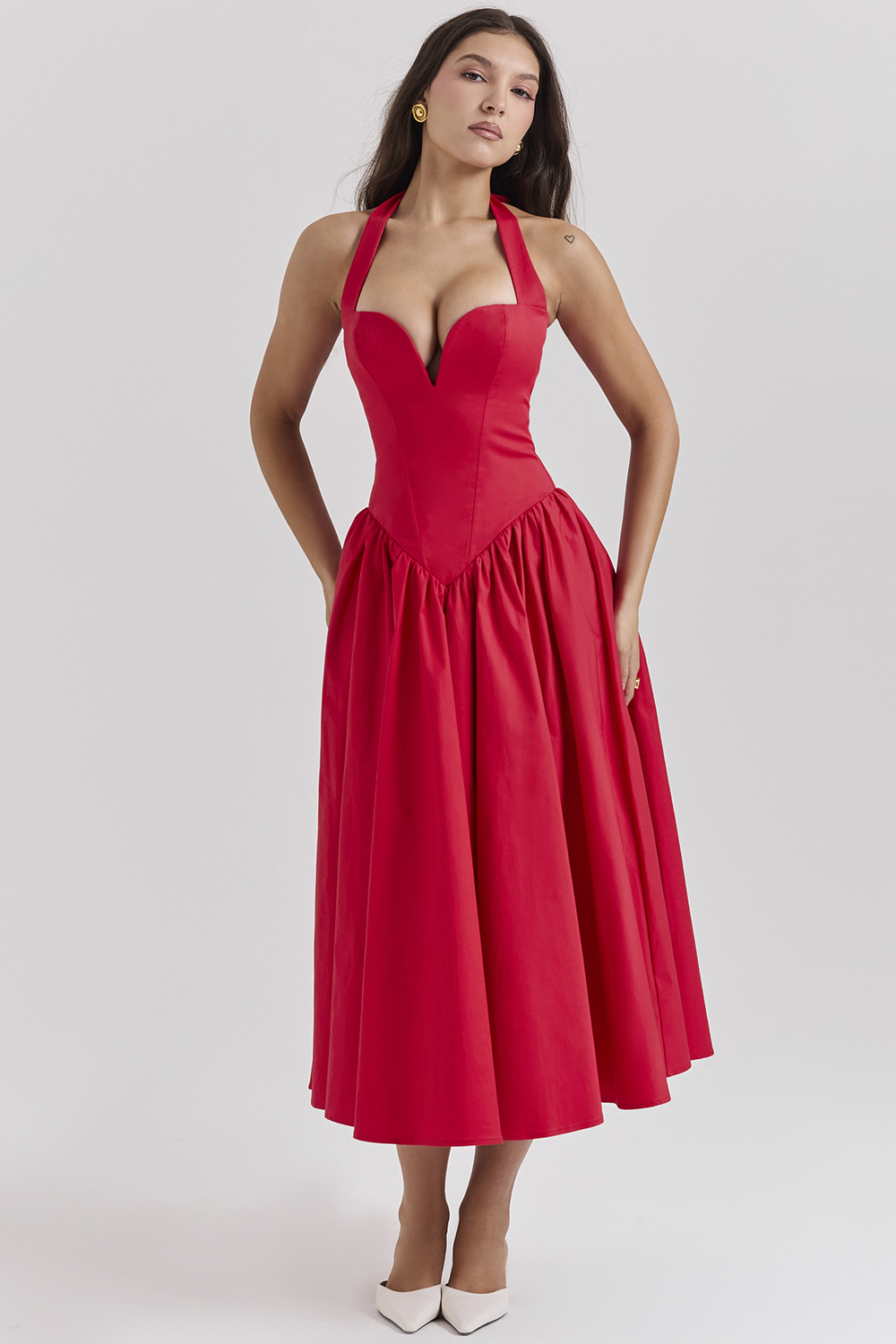 Coquette Scarlet Halter Midi Dress - luluinthesky