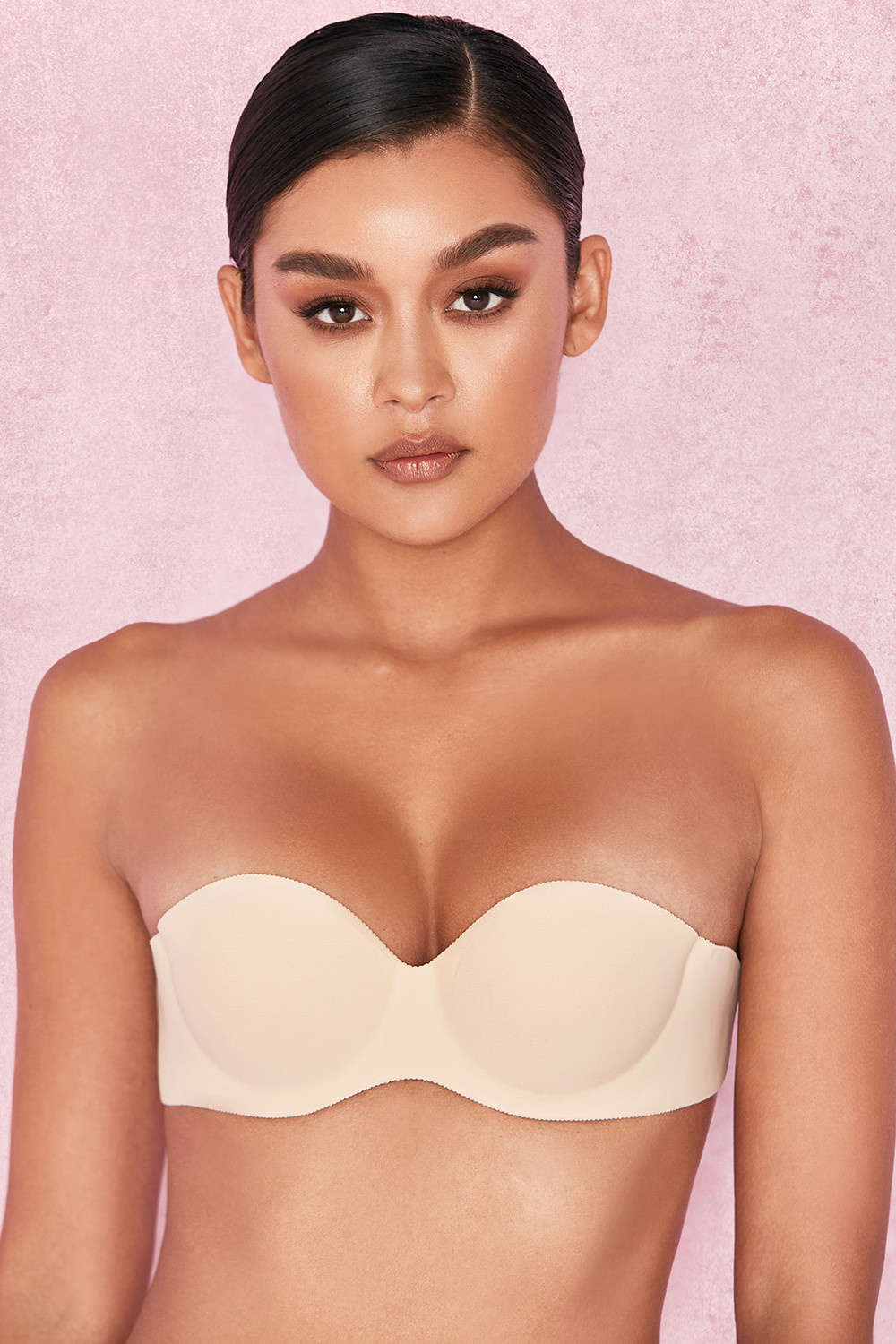 Strapless Backless Moulded Sticky Bra - Beige - luluinthesky