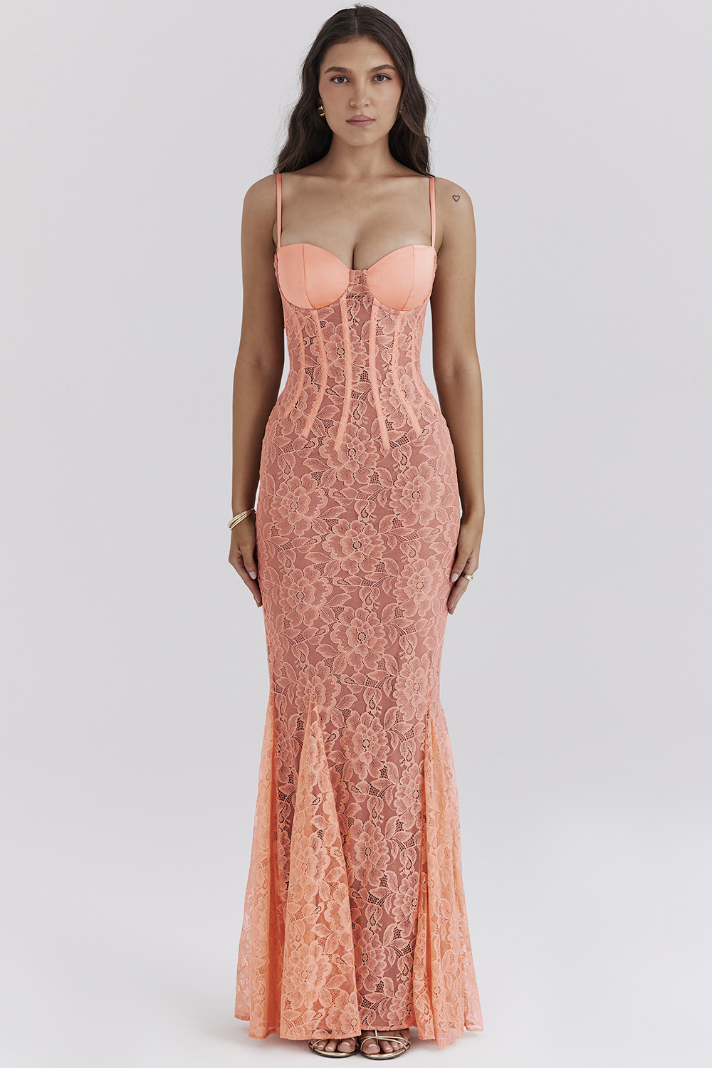 Cordelia Sorbet Lace Godet Maxi Dress - luluinthesky