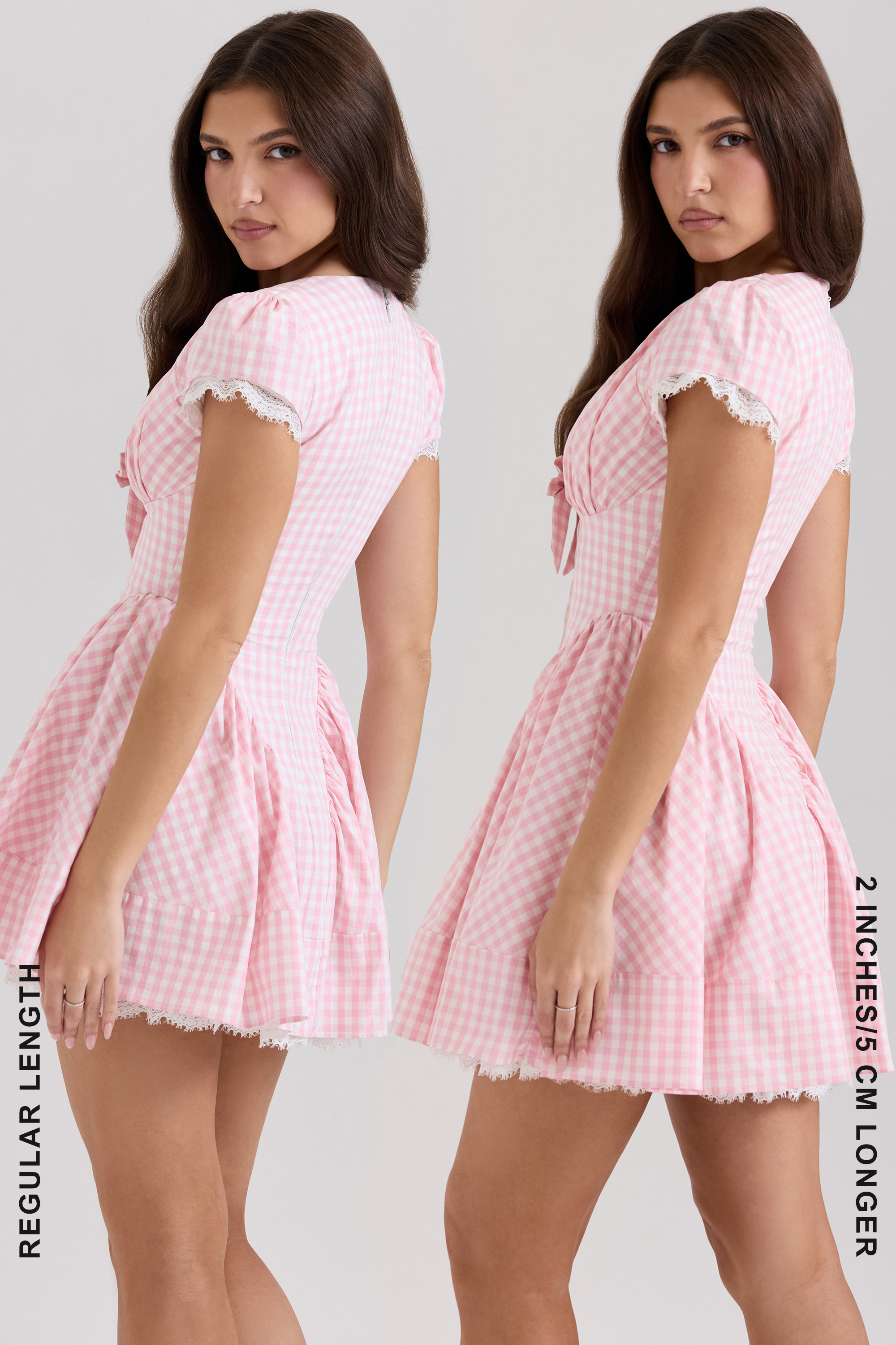 Emiliana Pink Gingham Cotton Mini Dress - luluinthesky