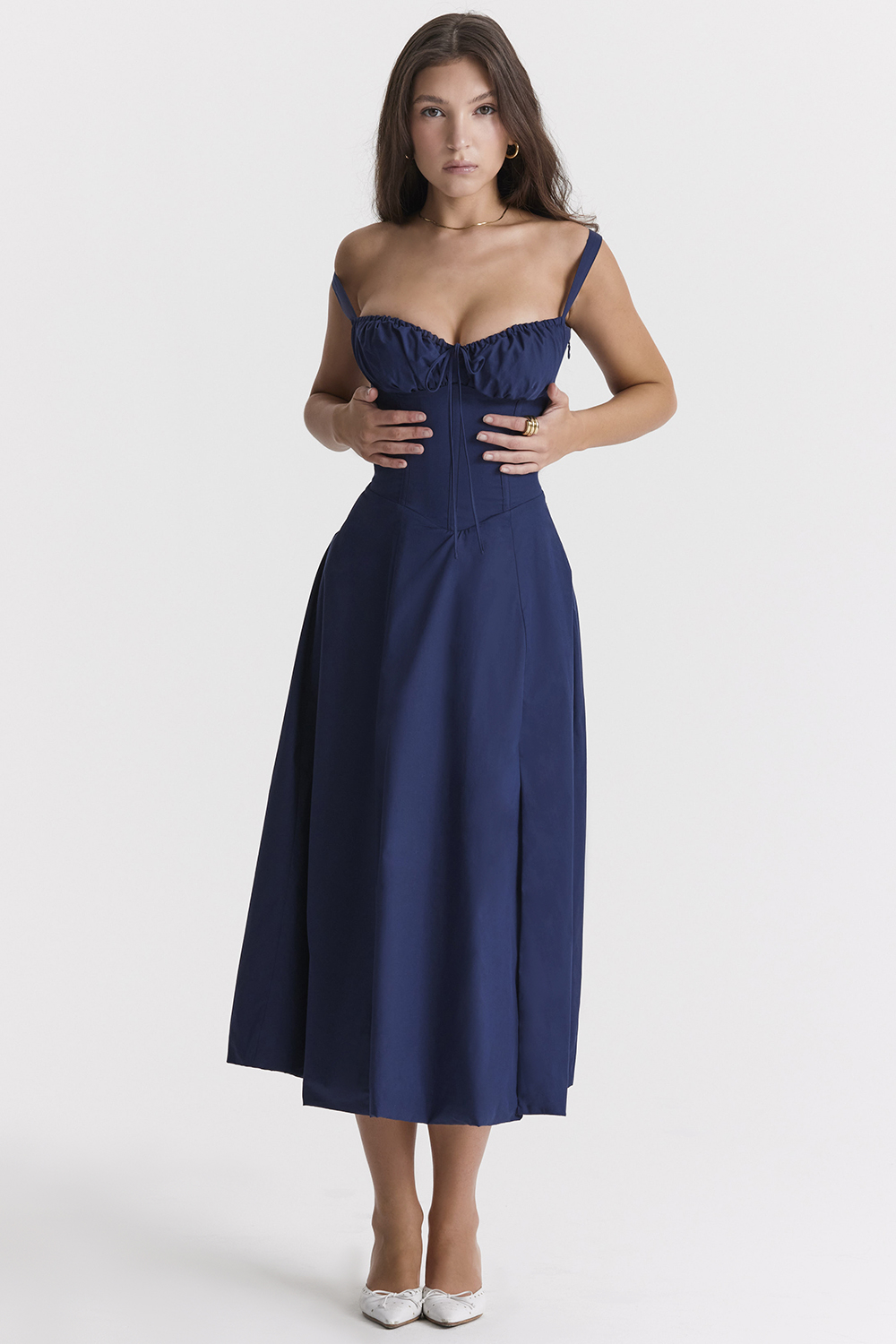 Carmen French Navy Bustier Sundress - luluinthesky