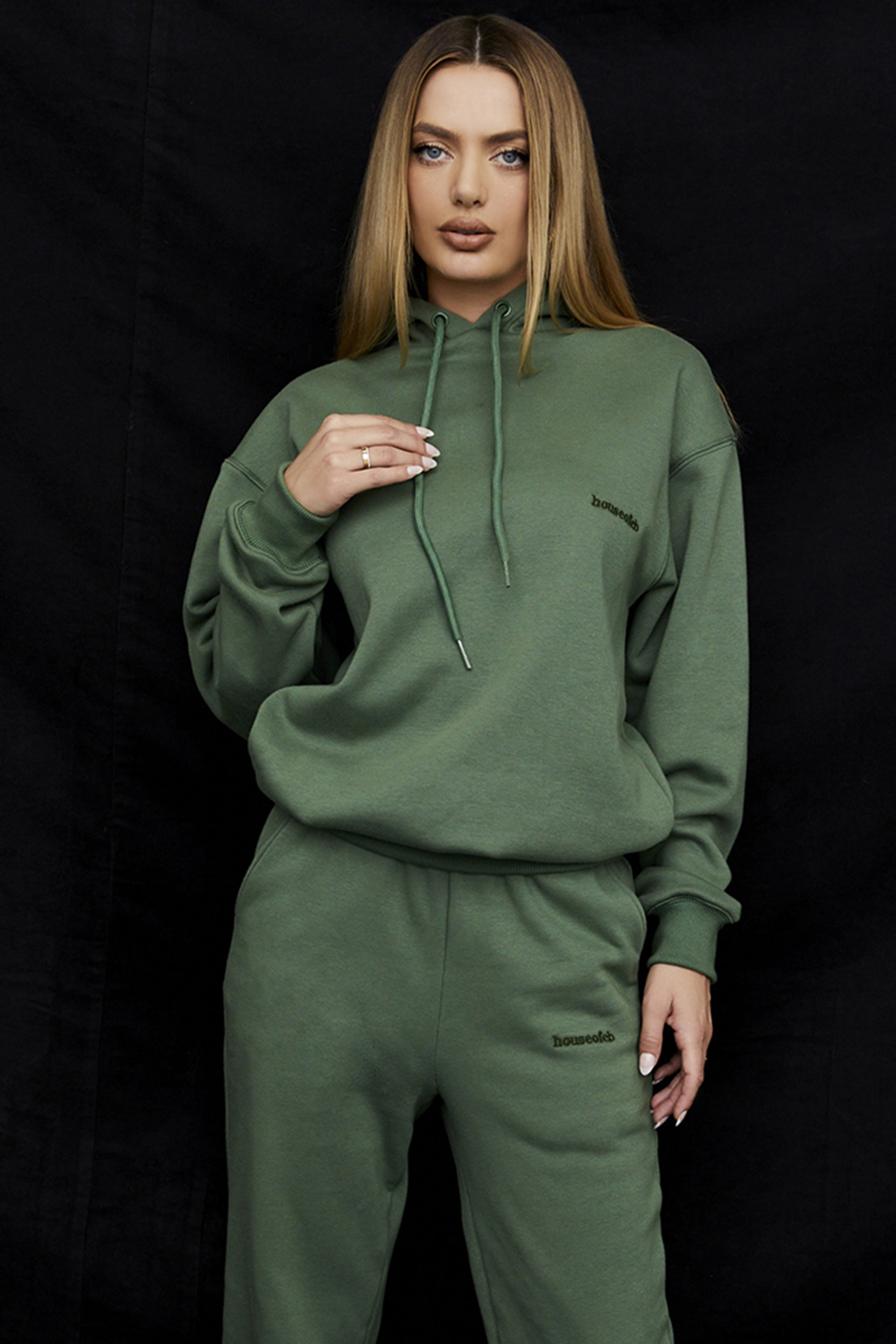 Halo Moss Cotton Fleece-Back Oversized Hoodie - luluinthesky