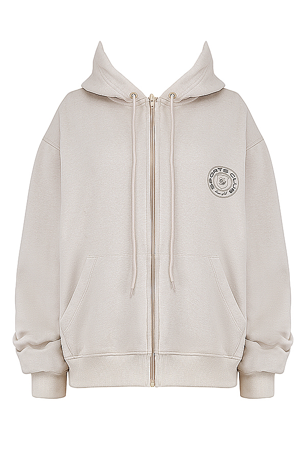 Mirage Cloud Cotton Fleece-Back Zip Through Hoodie - luluinthesky