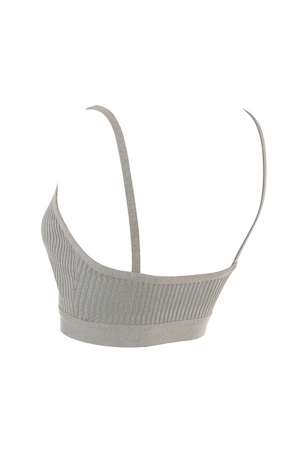 Evie Grey Marl Bandage Bralette - luluinthesky