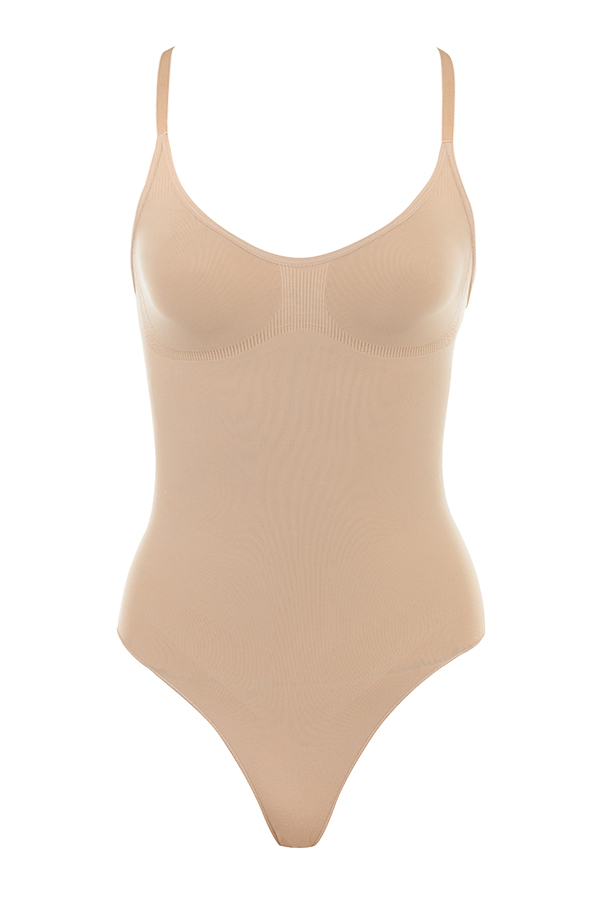 Sculpting Full Brief Bodysuit Almond - luluinthesky