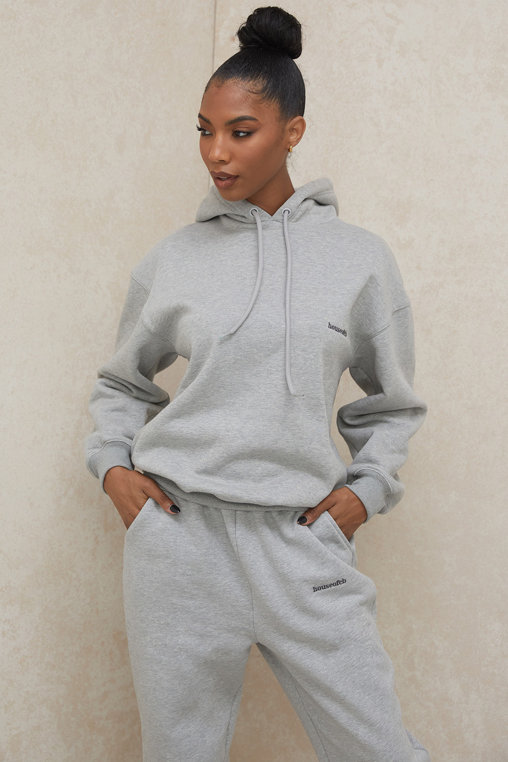 Halo Grey Cotton Fleece-Back Oversized Hoodie - luluinthesky