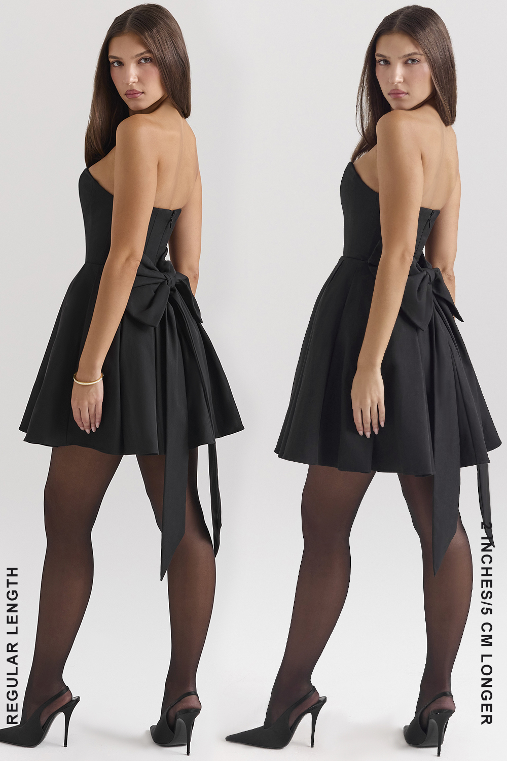 Emmanuela Black Strapless Detachable Bow Mini Dress - luluinthesky