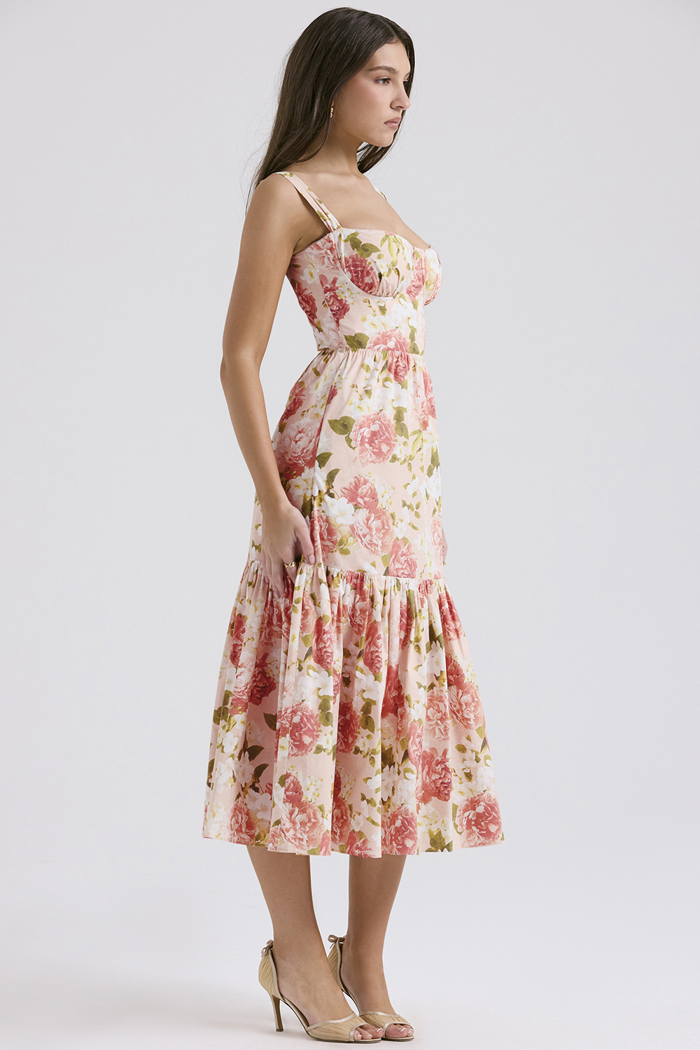 Elia Pink Peony Print Cotton Midi Sundress - luluinthesky