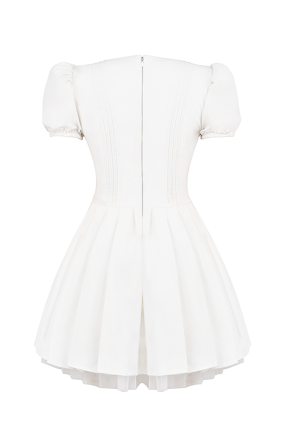 Imani White Pleated Cotton Mini Dress - luluinthesky