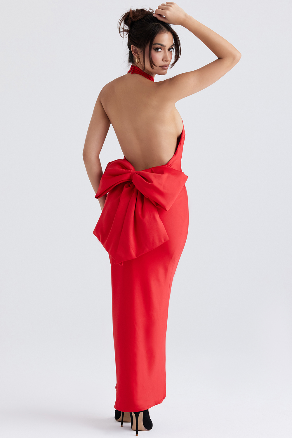Ilaria Red Bow Halter Dress - luluinthesky