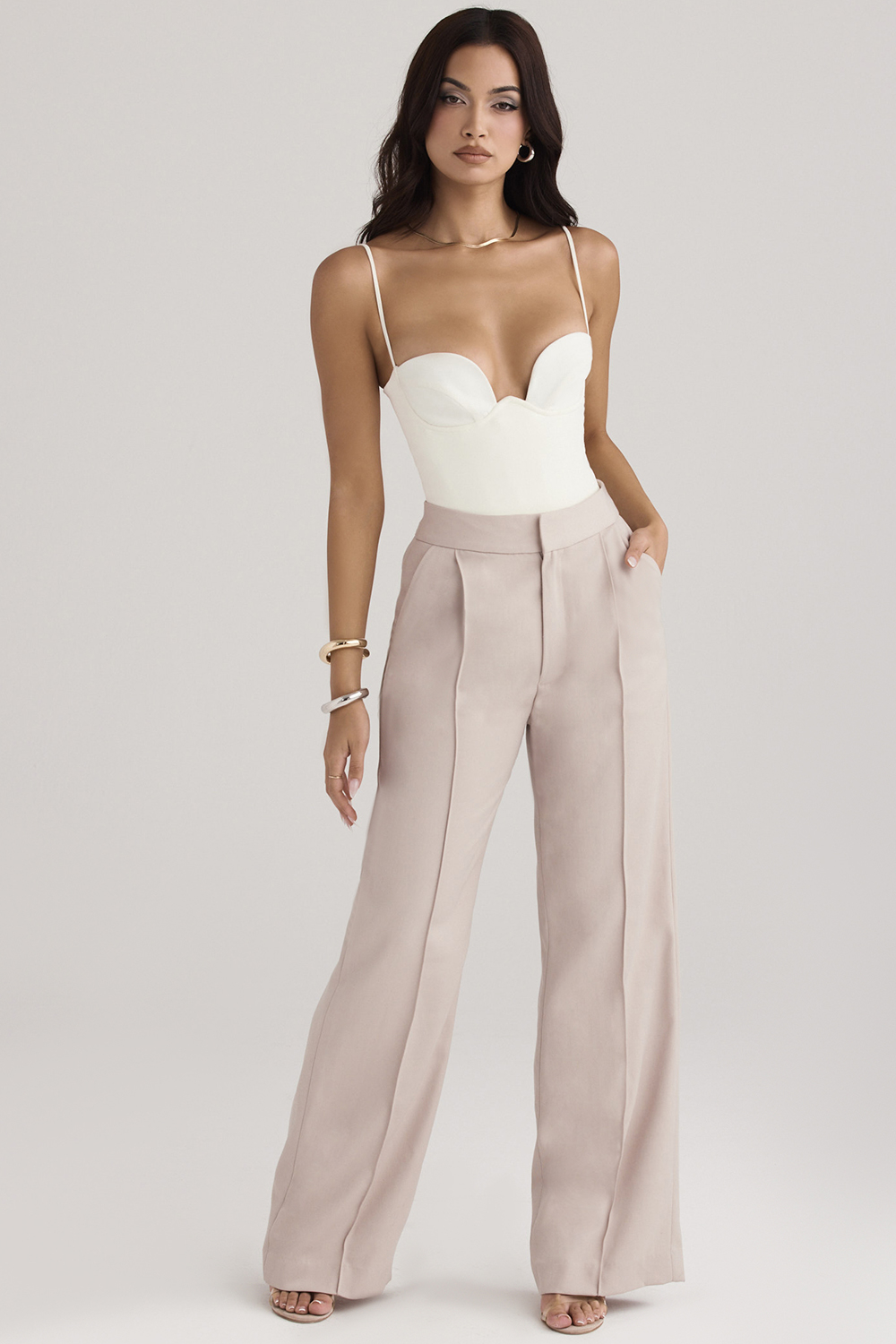 Alivia Beige Loose Fit Trousers - luluinthesky