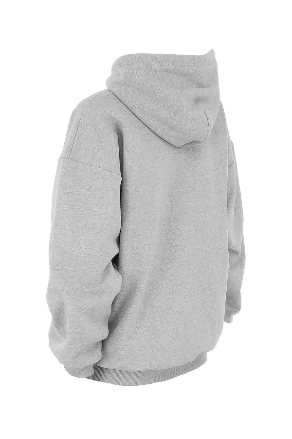 Halo Grey Cotton Fleece-Back Oversized Hoodie - luluinthesky