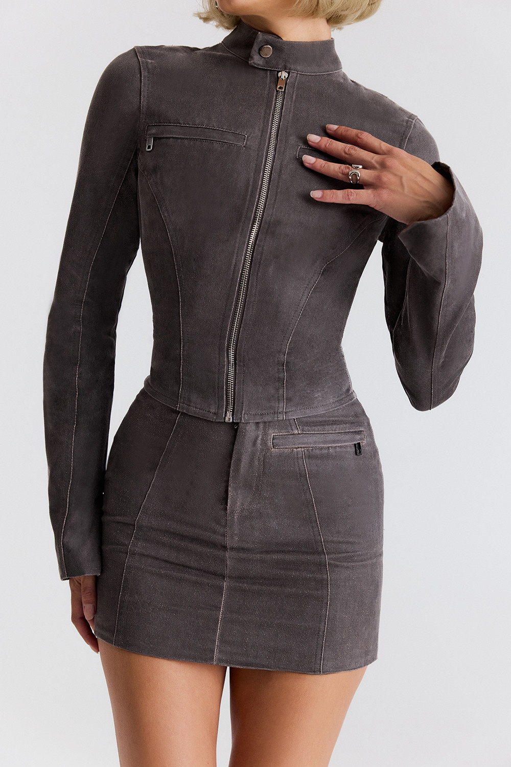 Mistress Rocks Vintage Cocoa Waxed Cotton Mini Skirt - SALE - luluinthesky