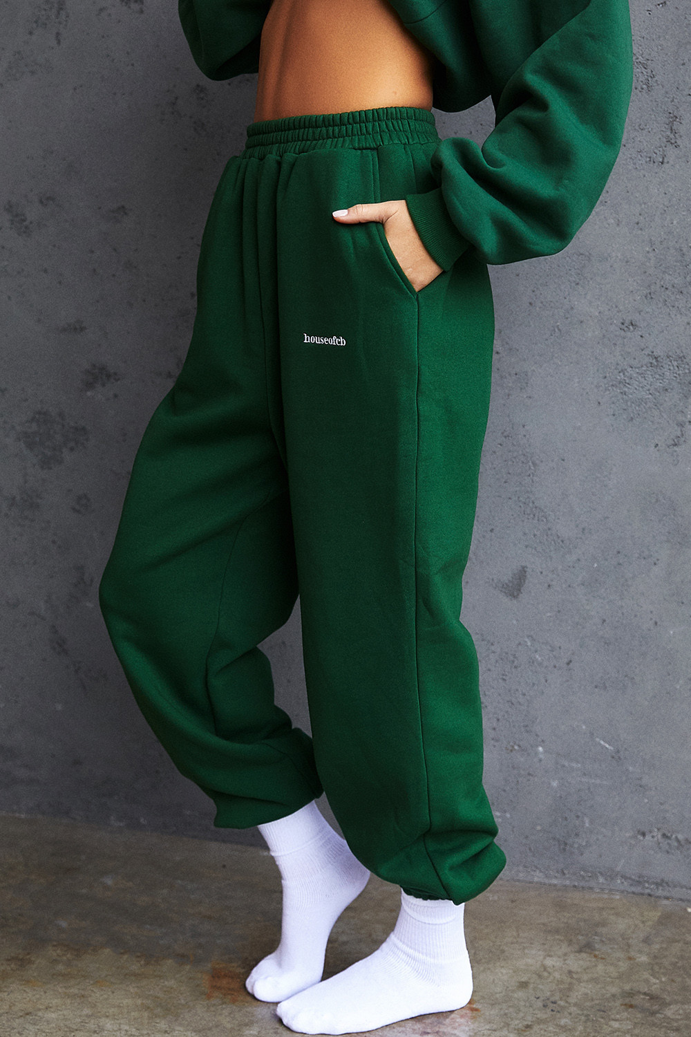 Sky Green Fleece Back Jogging Trousers - luluinthesky