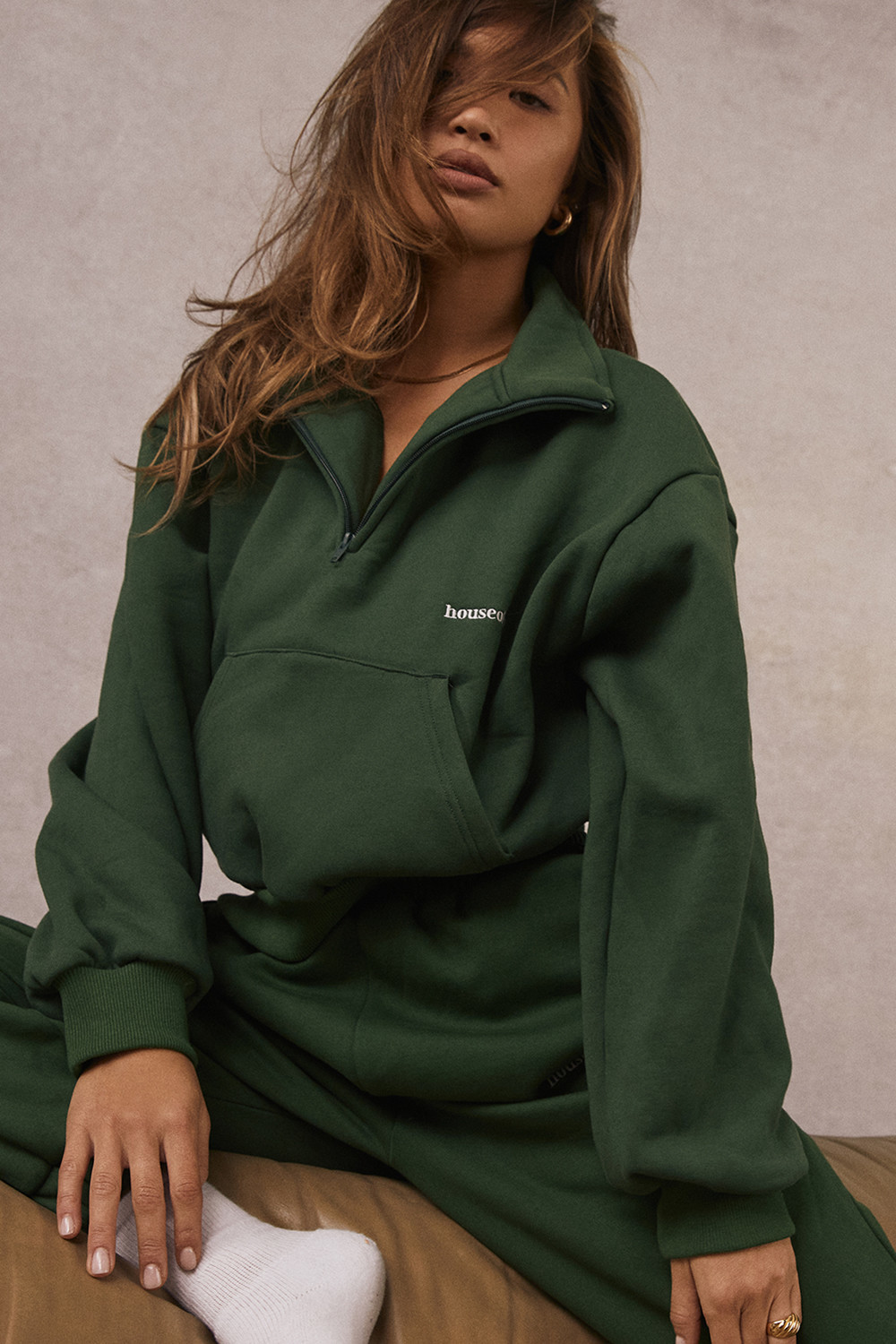 Sky Green Fleece Back Jogging Trousers - luluinthesky